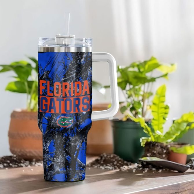 Florida Gators Ncaa Hunting Custom Stanley Quencher 40Oz Stainless Steel Tumbler With Handle - Image 4