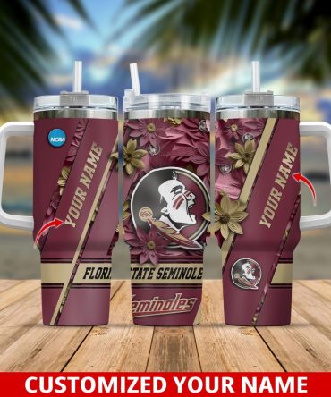 Florida State Seminoles Ncaa Custom Stanley Quencher 40Oz Stainless Steel Tumbler With Handle