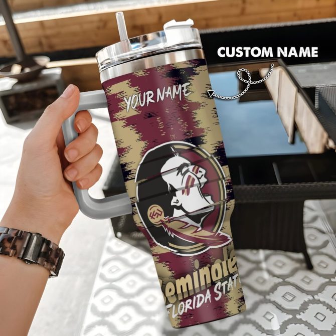 Florida State Seminoles Ncaa Custom Stanley Quencher 40Oz Stainless Steel Tumbler With Handle