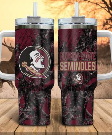 Florida State Seminoles Ncaa Hunting Custom Stanley Quencher 40Oz Stainless Steel Tumbler With Handle