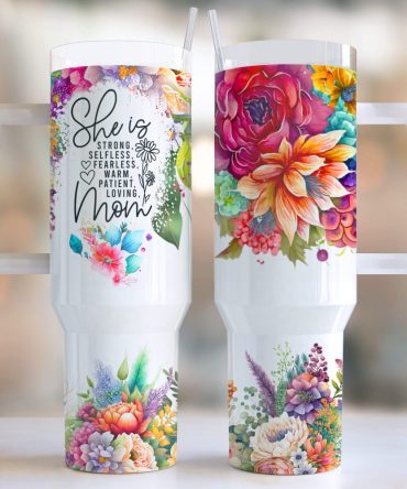 Flowers Custom Stanley Quencher 40Oz Stainless Steel Tumbler With Handle