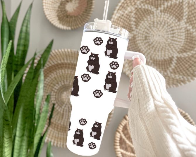 Fluff Off Cats Custom Stanley Quencher 40Oz Stainless Steel Tumbler With Handle - Image 2