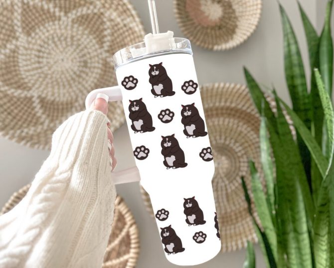 Fluff Off Cats Custom Stanley Quencher 40Oz Stainless Steel Tumbler With Handle - Image 3