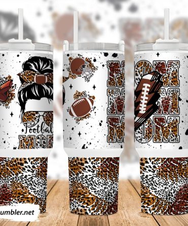 Football Mom Custom Stanley Quencher 40Oz Stainless Steel Tumbler With Handle