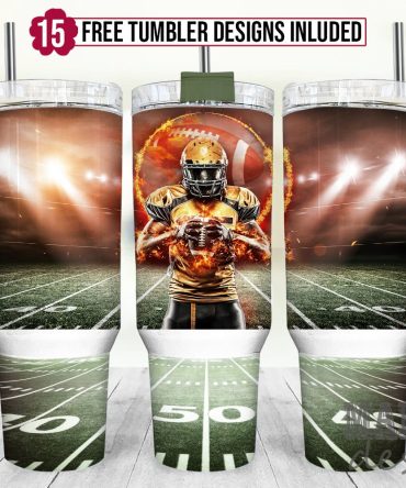 Football Player Custom Stanley Quencher 40Oz Stainless Steel Tumbler With Handle