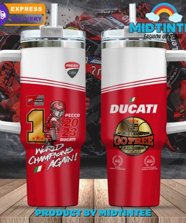 Francesco Bagnaia Ducati Champions Custom Stanley Quencher 40Oz Stainless Steel Tumbler With Handle