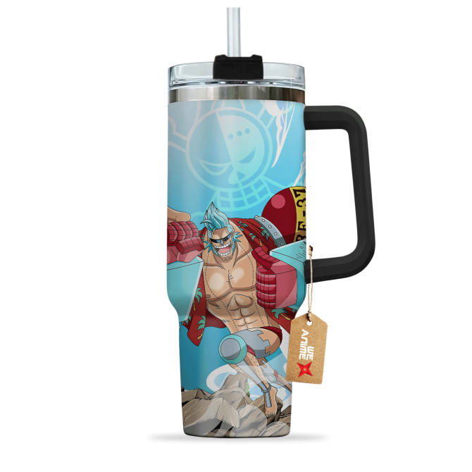 Franky One Piece Anime Custom Stanley Quencher 40Oz Stainless Steel Tumbler With Handle - Image 3