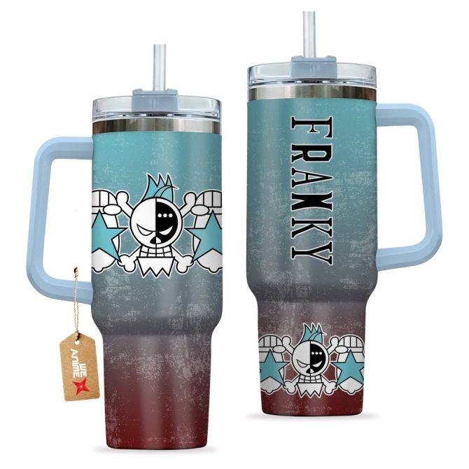 Franky One Piece Anime Custom Stanley Quencher 40Oz Stainless Steel Tumbler With Handle - Image 2