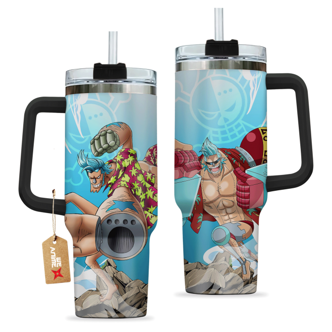 Franky One Piece Anime Custom Stanley Quencher 40Oz Stainless Steel Tumbler With Handle - Image 2