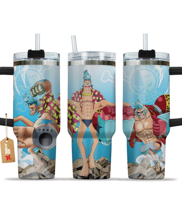 Franky One Piece Anime Custom Stanley Quencher 40Oz Stainless Steel Tumbler With Handle