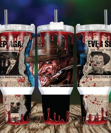 Freddy Krueger A Nightmare On Elm Street Movies Custom Stanley Quencher 40Oz Stainless Steel Tumbler With Handle