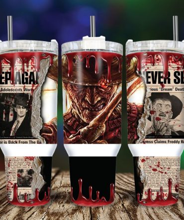 Freddy Krueger A Nightmare On Elm Street Movies Custom Stanley Quencher 40Oz Stainless Steel Tumbler With Handle