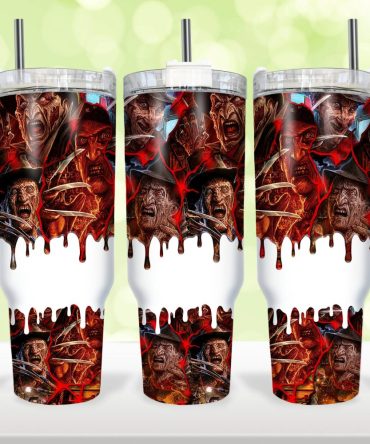 Freddy Krueger A Nightmare On Elm Street Movies Custom Stanley Quencher 40Oz Stainless Steel Tumbler With Handle