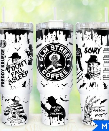 Freddy Krueger Nightmare On Elm Street Movies Custom Stanley Quencher 40Oz Stainless Steel Tumbler With Handle
