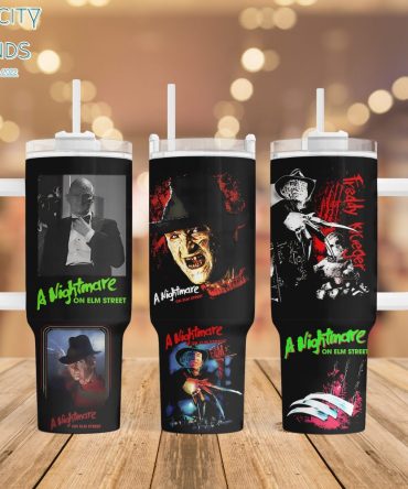 Freddy Krueger Nightmare On Elm Street Movies Custom Stanley Quencher 40Oz Stainless Steel Tumbler With Handle