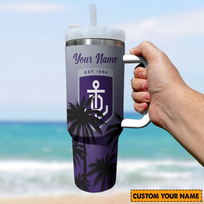 Fremantle Dockers Afl Custom Stanley Quencher 40Oz Stainless Steel Tumbler With Handle - Image 3