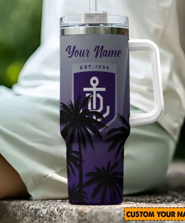 Fremantle Dockers Afl Custom Stanley Quencher 40Oz Stainless Steel Tumbler With Handle