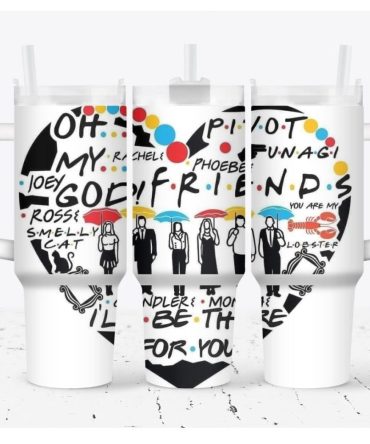 Friends Big Heart Custom Stanley Quencher 40Oz Stainless Steel Tumbler With Handle