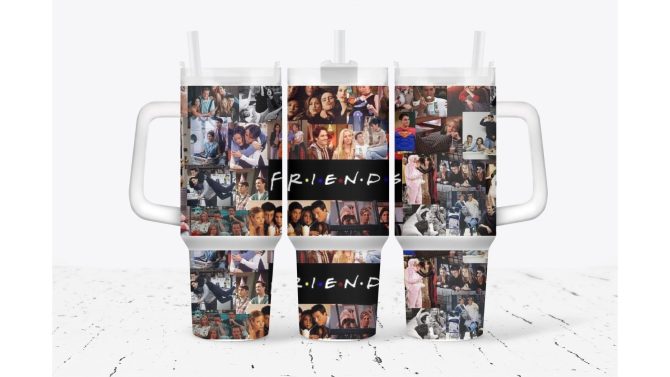 Friends Collage Movies Custom Stanley Quencher 40Oz Stainless Steel Tumbler With Handle