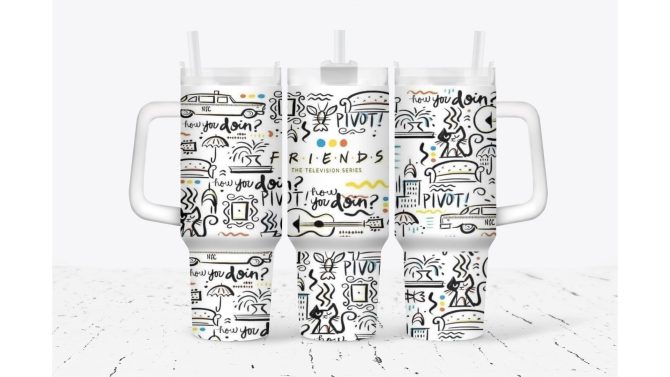 Friends Custom Stanley Quencher 40Oz Stainless Steel Tumbler With Handle