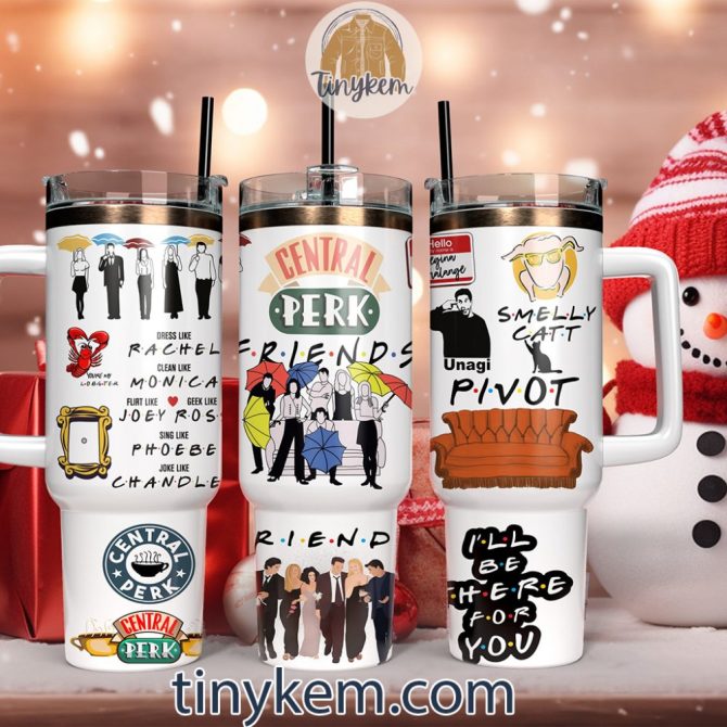 Friends Icons Bundle Custom Stanley Quencher 40Oz Stainless Steel Tumbler With Handle