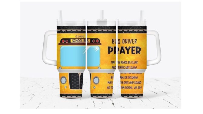 Funny Bus Custom Stanley Quencher 40Oz Stainless Steel Tumbler With Handle