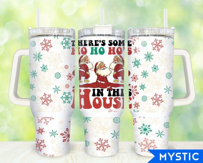 Funny Christmas Retro Santa Claus Custom Stanley Quencher 40Oz Stainless Steel Tumbler With Handle