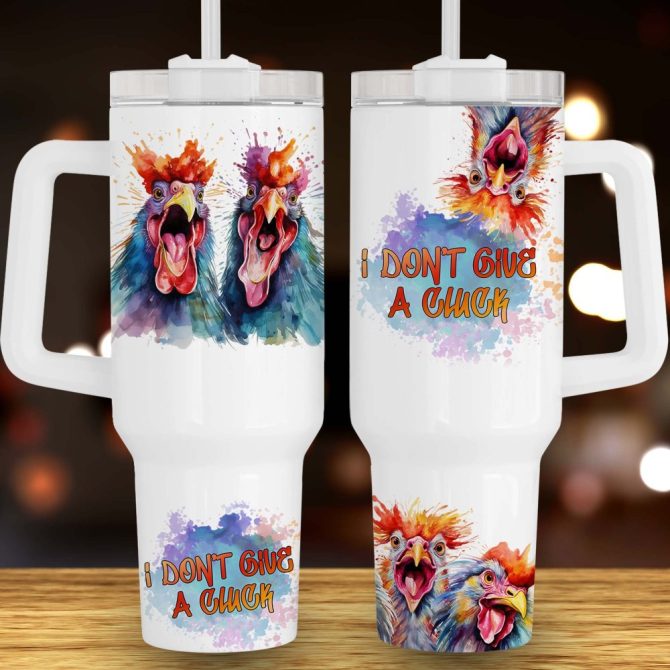Funny Farm Chicken Custom Stanley Quencher 40Oz Stainless Steel Tumbler With Handle - Image 2