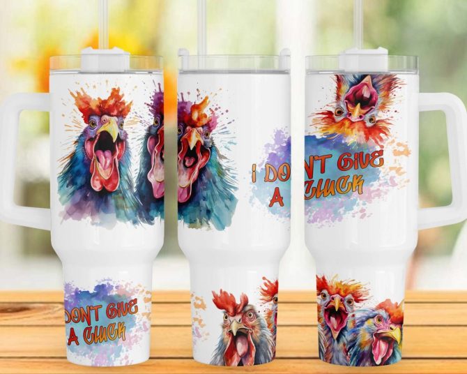 Funny Farm Chicken Custom Stanley Quencher 40Oz Stainless Steel Tumbler With Handle - Image 3