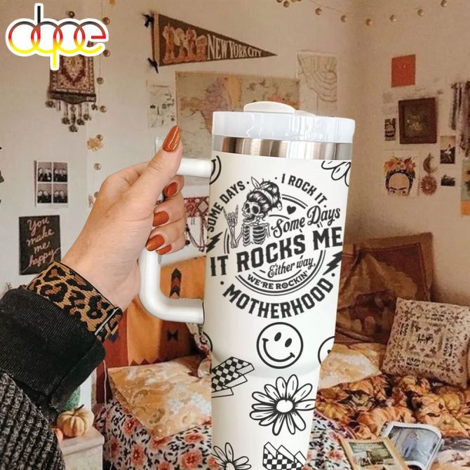 Funny Motherhood Mother #8217;S Day Custom Stanley Quencher 40Oz Stainless Steel Tumbler With Handle