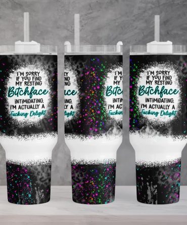 Funny Quotes Leopard Print Custom Stanley Quencher 40Oz Stainless Steel Tumbler With Handle