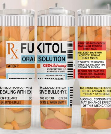 Funny Sarcastic Prescription Pill Bottle Custom Stanley Quencher 40Oz Stainless Steel Tumbler With Handle
