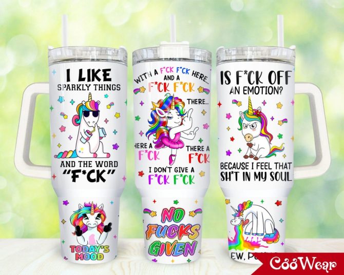 Funny Unicorn Custom Stanley Quencher 40Oz Stainless Steel Tumbler With Handle