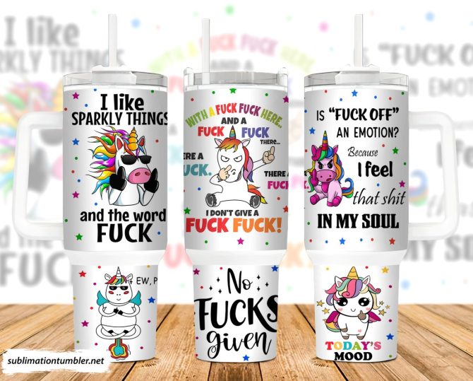 Funny Unicorn Custom Stanley Quencher 40Oz Stainless Steel Tumbler With Handle
