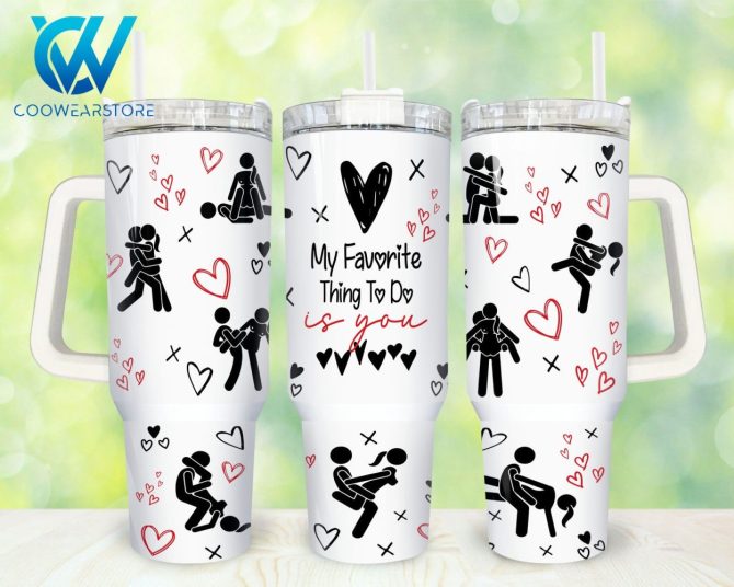 Funny Valentines Custom Stanley Quencher 40Oz Stainless Steel Tumbler With Handle