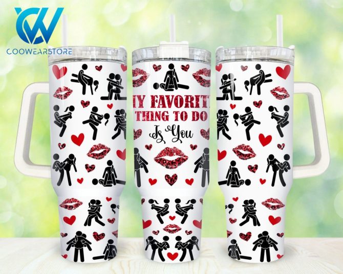 Funny Valentines Custom Stanley Quencher 40Oz Stainless Steel Tumbler With Handle