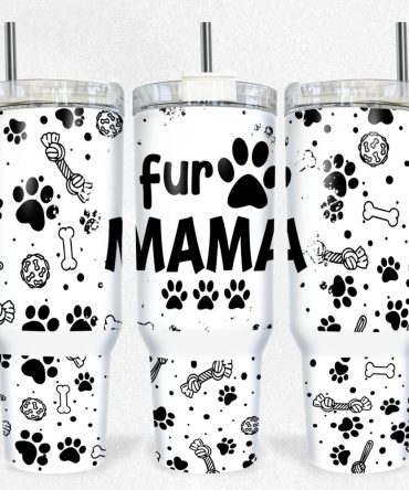 Fur Mama Custom Stanley Quencher 40Oz Stainless Steel Tumbler With Handle