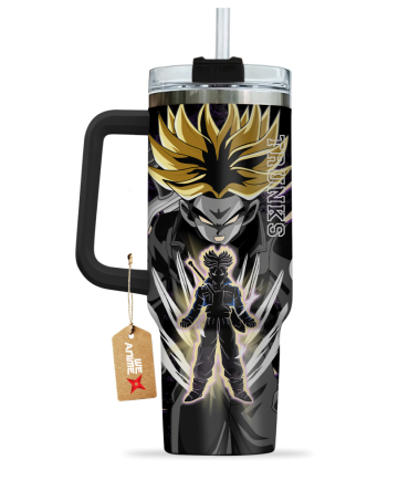 Future Trunks Super Saiyan 2 Dragon Ball Anime Custom Stanley Quencher 40Oz Stainless Steel Tumbler With Handle