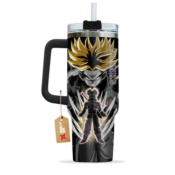 Future Trunks Super Saiyan 2 Dragon Ball Anime Custom Stanley Quencher 40Oz Stainless Steel Tumbler With Handle
