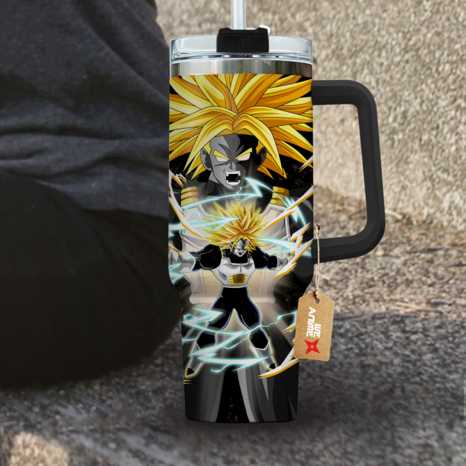 Future Trunks Ultra Super Saiyan Dragon Ball Anime Custom Stanley Quencher 40Oz Stainless Steel Tumbler With Handle - Image 4