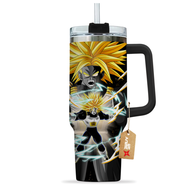 Future Trunks Ultra Super Saiyan Dragon Ball Anime Custom Stanley Quencher 40Oz Stainless Steel Tumbler With Handle - Image 2