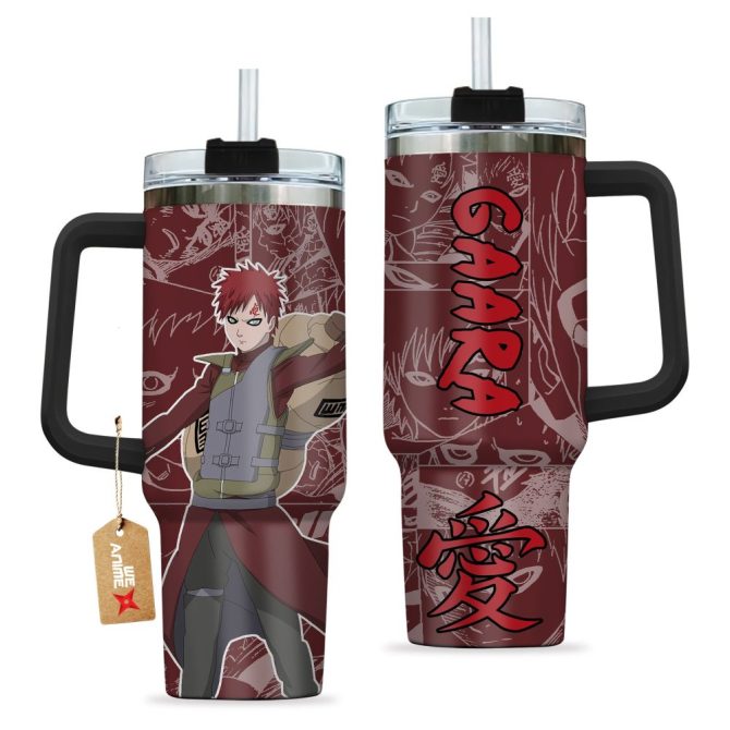 Gaara Naruto Anime Custom Stanley Quencher 40Oz Stainless Steel Tumbler With Handle