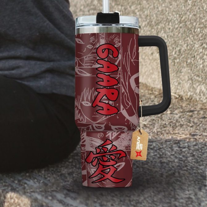 Gaara Naruto Anime Custom Stanley Quencher 40Oz Stainless Steel Tumbler With Handle - Image 3