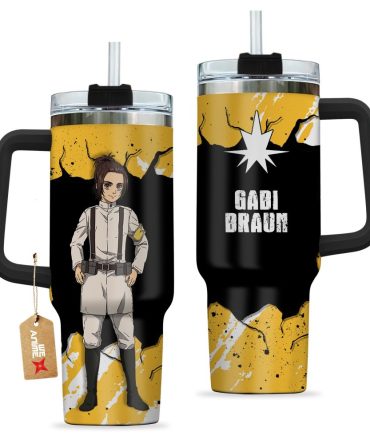 Gabi Braun Attack On Titan Anime Custom Stanley Quencher 40Oz Stainless Steel Tumbler With Handle