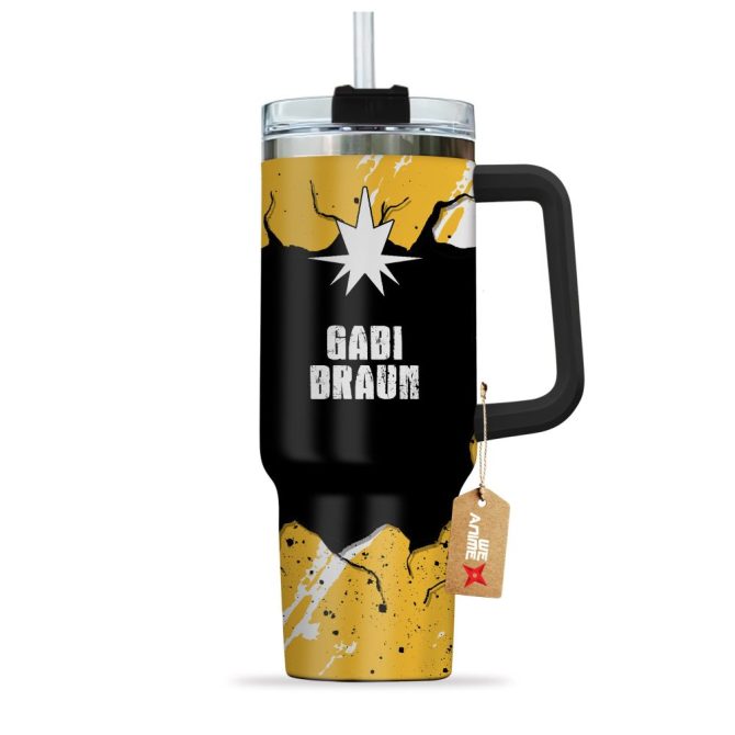 Gabi Braun Attack On Titan Anime Custom Stanley Quencher 40Oz Stainless Steel Tumbler With Handle - Image 2
