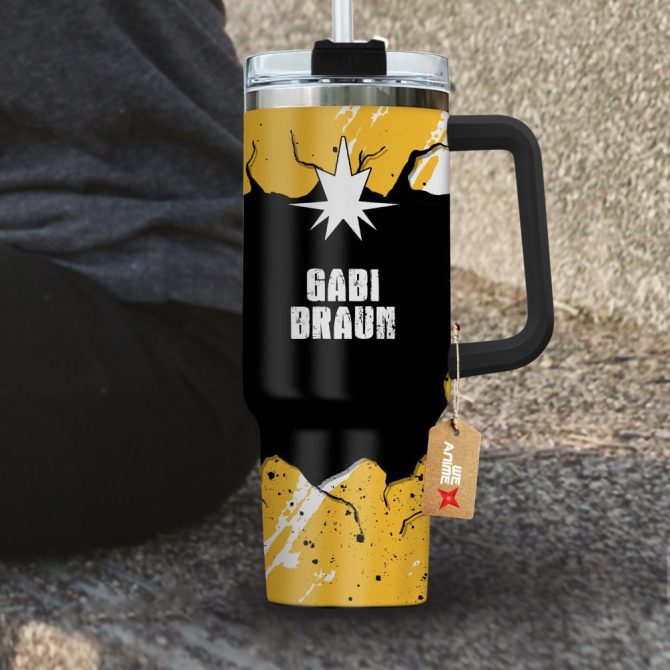 Gabi Braun Attack On Titan Anime Custom Stanley Quencher 40Oz Stainless Steel Tumbler With Handle - Image 4