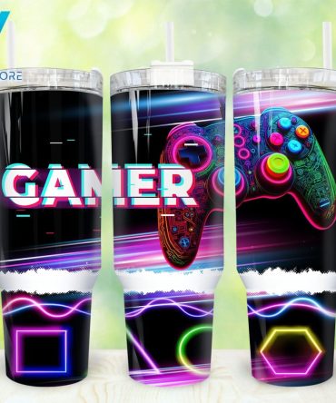 Gamer Custom Stanley Quencher 40Oz Stainless Steel Tumbler With Handle