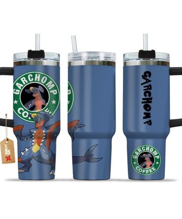 Garchomp Coffee Pokemon Anime Custom Stanley Quencher 40Oz Stainless Steel Tumbler With Handle