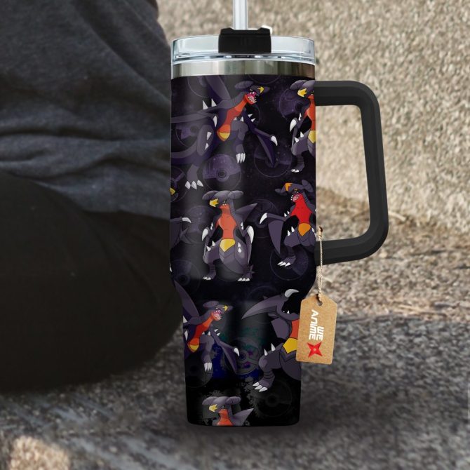 Garchomp Pokemon Anime Custom Stanley Quencher 40Oz Stainless Steel Tumbler With Handle - Image 4