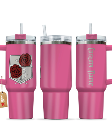 Garrison Regiment Attack On Titan Anime Custom Stanley Quencher 40Oz Stainless Steel Tumbler With Handle